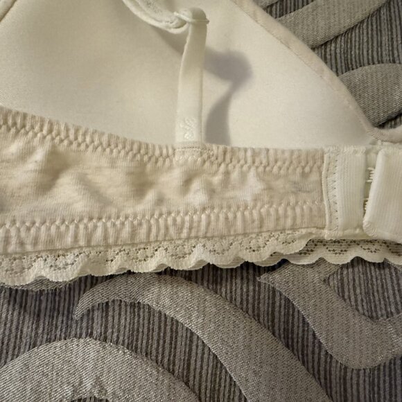 Aerie Real Happy Wireless Lightly Lined Bra Cream 32A Lace Adjustable Straps - Picture 6 of 7